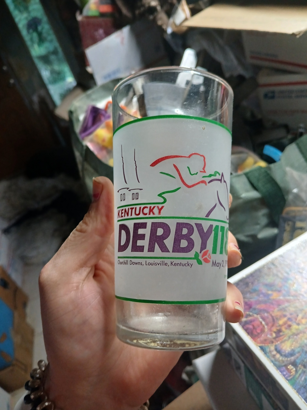 vintage 1992 (118th running) Kentucky Derby souvenir mint julep frosted glass fr